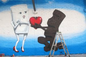 Graffiti Heiratsantrag-Wandgestaltung