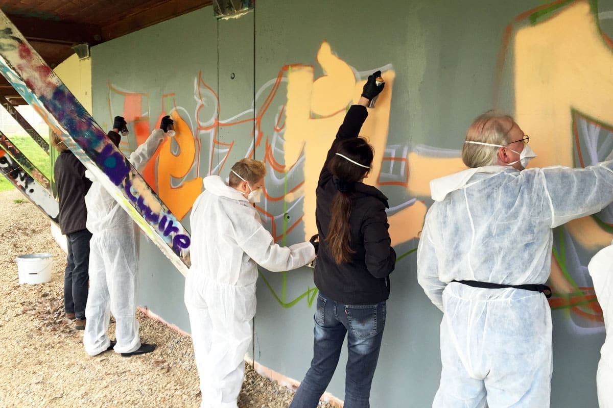 Zusammen mit Daniela haben wir von Graffiti Stuttgart für den Freizeittreff Stuttgart einen cooles Graffiti-Event organisiert.