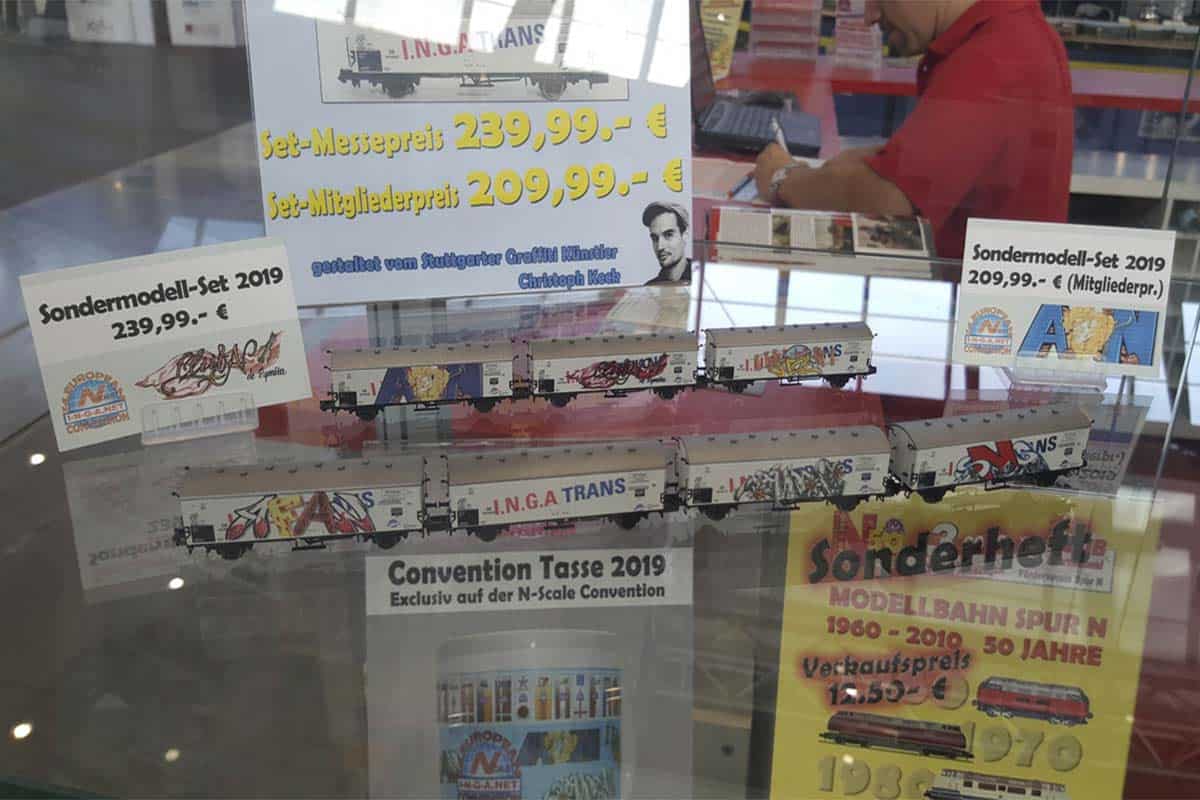 Graffiti Gestaltung Modelleisenbahn Modell & Technik Messe 2019! Chris realisierte sechs Motive die via Digitaldruck auf die Wagen angebracht worden.