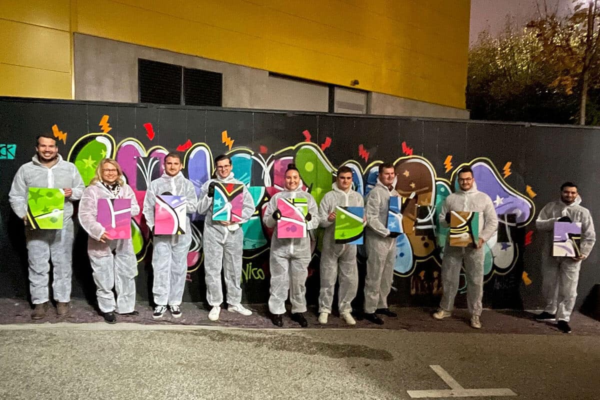 Zusammen mit Nachwuchs Mitarbeitern der Landesbank Baden-Württemberg hatten wir ein cooles Graffiti Event.