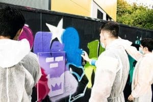 In einem Graffiti Workshop mit der Ludwig-Uhland-Schule aus Leinfelden-Echterdingen hatten wir zwei kreative Tage