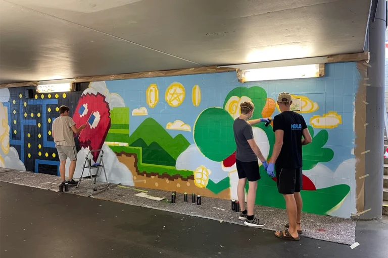 Graffiti-Jugendhausprojekt mit dem Jugendhaus Nexus in Esslingen-Oberesslingen